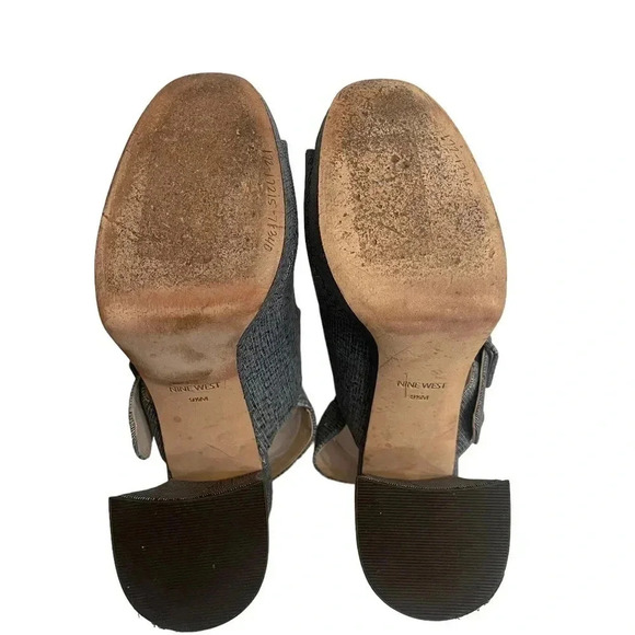Nine West Denim Retro Platform Heeled Sandals Women’s size 9.5 - Picture 8 of 17